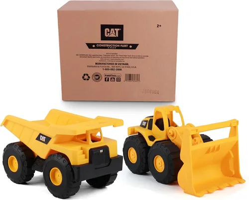 Miniatura 8 de Juego de juguetes de construcción CAT, paquete de 2 camiones de juguete de flota de construcción de 10" con piezas articuladas, divertido y duradero