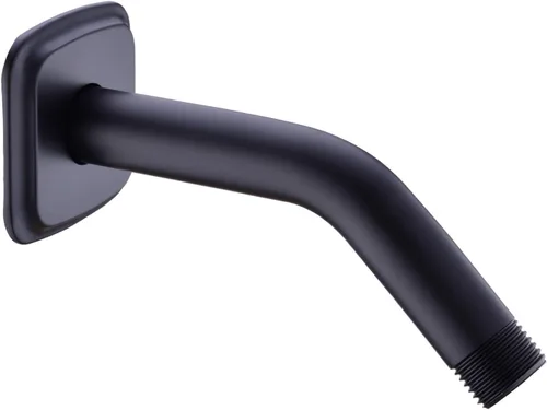 Miniatura 16 de TRUSTMI Brazo de ducha en ángulo con brida montado en la pared, tubo de extensión de repuesto curvado de 9 pulgadas para cabezal de ducha fijo