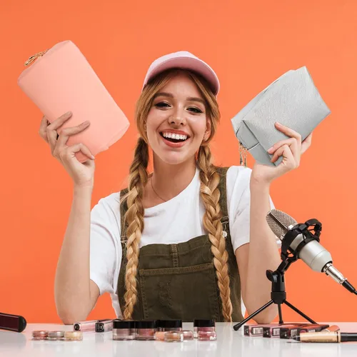 Miniatura 5 de Jexine 12 piezas pequeña bolsa de maquillaje resistente al agua de piel sintética bolsa de cosméticos bolsa de viaje bolsa mini bolsa con cremallera