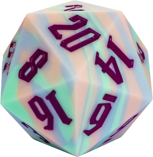 Miniatura 20 de Silicona D20 de 2.165 in, dados individuales de 20 caras gigantes D20 D20, colores camuflaje, tacto suave y cómodo, gorila perfecta