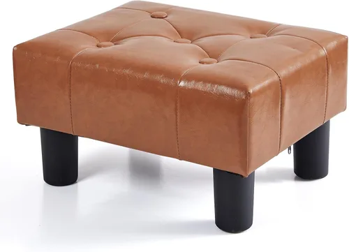 Miniatura 28 de BRIAN & DANY Taburete pequeño para pies, taburetes de lino con patas, reposapiés pequeño estable para sala de estar, beige