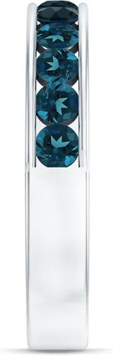 Miniatura 15 de Anillo de media eternidad con topacio azul londinense certificado para mujer, calidad AAA, anillo de piedra natal de diciembre, listo para regalar