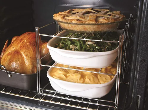 Miniatura 6 de Nifty - Estante para horno de 3 niveles, antiadherente, apto para lavavajillas, uso para cocinar cazuelas, almacenamiento de cocina plegable
