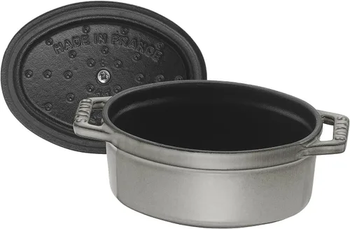 Miniatura 4 de staub La Cocotte Oval 40500-116 Mini Pico Cocotte Ovalada Gris 40500-116 Olla esmaltada fundida a dos manos