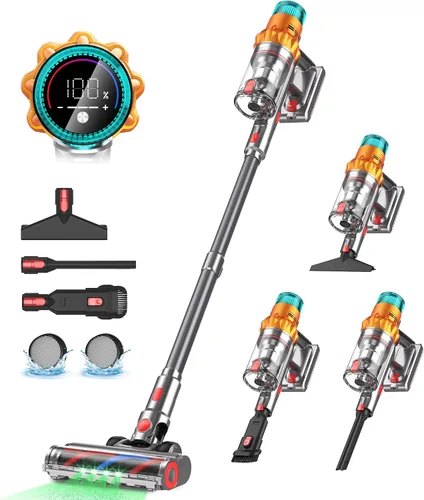 Miniatura 9 de REBANIC S8 - Aspiradora inalámbrica de 600W, 48Kpa hasta 65 minutos de duración, aspiradora de palo recargable, aspiradora de mano inalámbrica