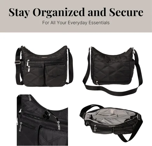 Miniatura 54 de Baggallini womens Everywhere Bagg Crossbody Women 11x9 Lightweight Nylon Hobo Water-resistant Travel Bag W/Rfid