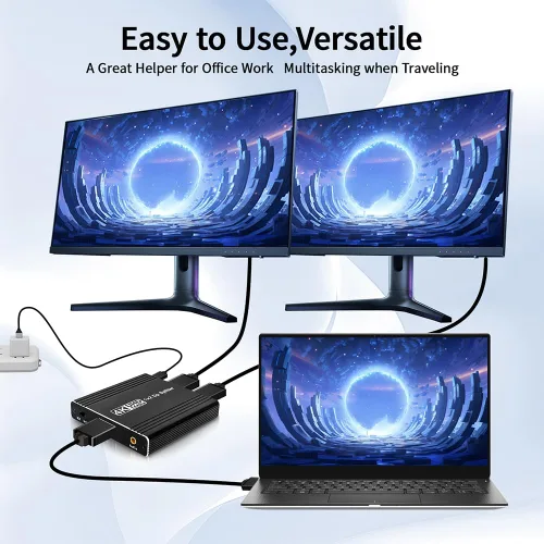 Miniatura 5 de Divisor Displayport a doble DP 4K a 144Hz/120Hz para monitores duales, soporta extensión MST, modo espejo SST 1 en 2 salidas para proyector de DP a