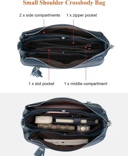 Miniatura 6 de Over Earth Bolsos de cuero para mujer, bolso de hombro pequeño Hobo para mujer