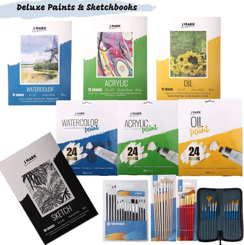 Miniatura 3 de J MARK Kit de pintura grande de alta calidad: todo en acrílico, acuarela y pintura al óleo de lujo Multicolor