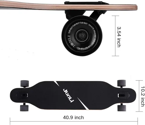 Miniatura 4 de Junli - Patineta Freeride de 41 pulgadas, para skateboarding, estilo libre y pendientes. Pez Océano