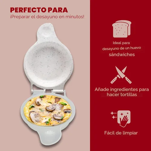 Miniatura 4 de Good Living Molde para magdalenas de huevos para microondas, sándwiches de desayuno rápido de 1 minuto, antiadherente, sin BPA y apto