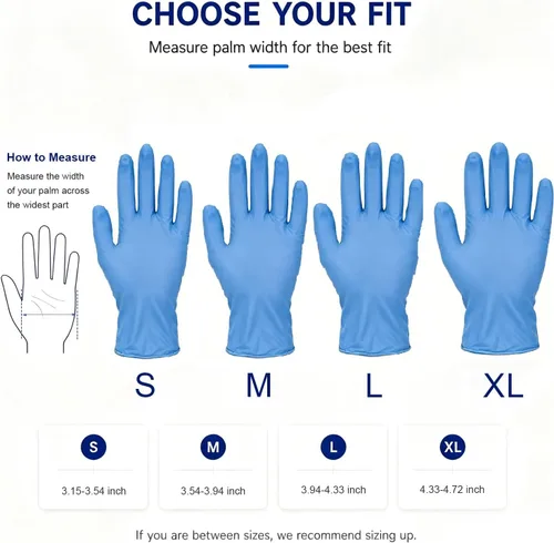 Miniatura 7 de ZMDREAM Nitrile Gloves 4-mil Thick 200 & 2000 Counts Latex-Free, Powder-Free, Textured Grip 4 Sizes for Exam, Food Service