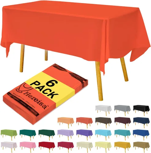 Miniatura 29 de Paquete de 3 manteles de plástico desechables de 54 x 108 pulgadas, manteles de color blanco hueso, manteles de fiesta nupcial para fiestas