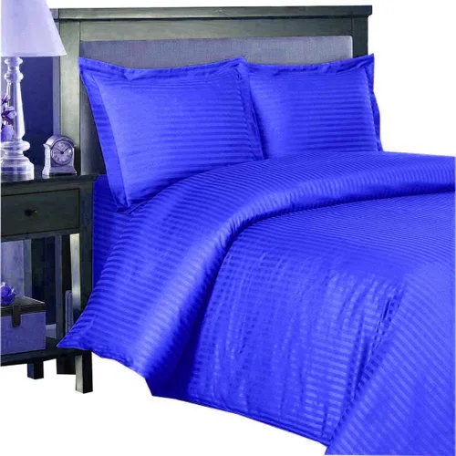 Miniatura 25 de Juego de funda de edredón 100% algodón egipcio, 3 piezas, 500 hilos, juego de ropa de cama suave de lujo con cierre de cremallera, Azul Marino