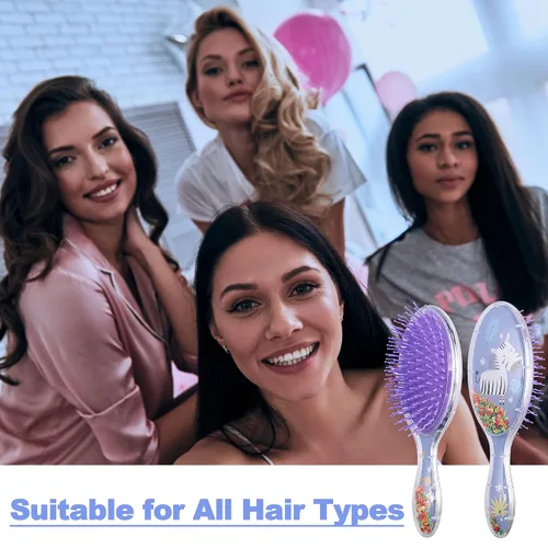 Miniatura 5 de Cepillo desenredante para niños de cabello rizado, elimina suavemente nudos y enredos con facilidad, sin dolor, para todo tipo de cabello, diseño