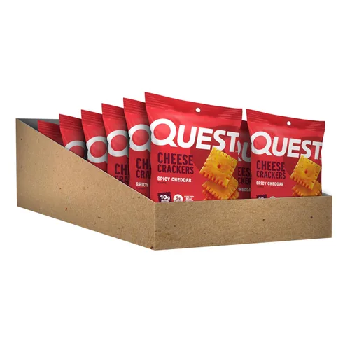 Miniatura 3 de Quest Nutrition - Galletas de queso cheddar picante, 0.35 oz de proteína, bajas en carbohidratos, hechas con queso real, 12