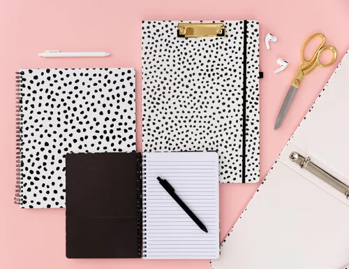 Miniatura 5 de Steel Mill & Co - Lindo cuaderno de espiral grande con rayas universitarias, 11 x 9.5 pulgadas con tapa dura duradera y 160 páginas forradas, puntos