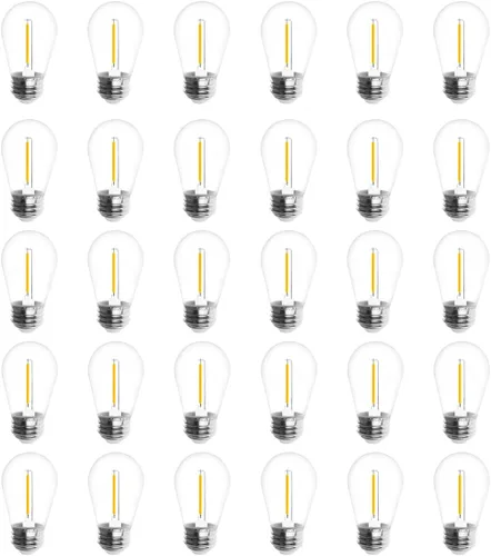 Miniatura 9 de Jslinter Bombillas LED de cadena de colores, bombillas S14 de plástico de 1 vatio para reemplazo de luces de cadena de Navidad, inastillables, base