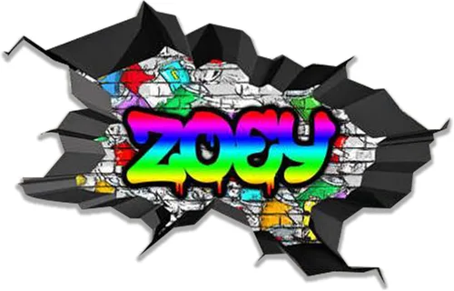 Miniatura 31 de Calcomanía de pared con nombre personalizado, graffiti 3D Arte personalizado calcomanía decorativa de vinilo Removible Despegar y pegar