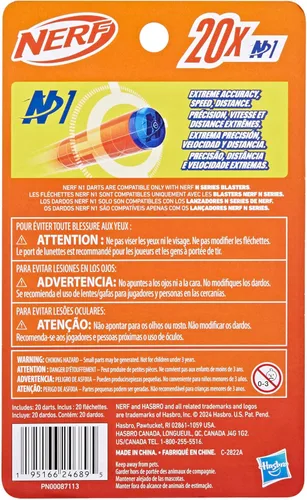 Miniatura 12 de Nerf N Series N1 Darts, Incluye 20 Dardos de Repuesto, Compatible Solo con Blasters de la Serie N de Nerf, Juegos al Aire Libre, Para Edades de 8+