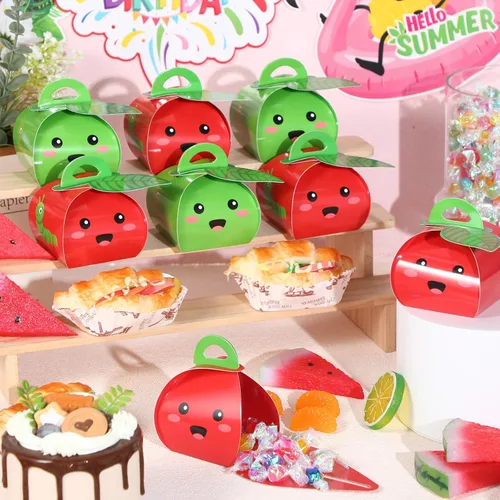 Miniatura 2 de TaoBary 36 Piezas Cajas de Favores de Fiesta de Manzana Caja de Dulces de Apreciación al Maestro Forma de Manzana Roja 3D Mini Bolsas de Regalitos