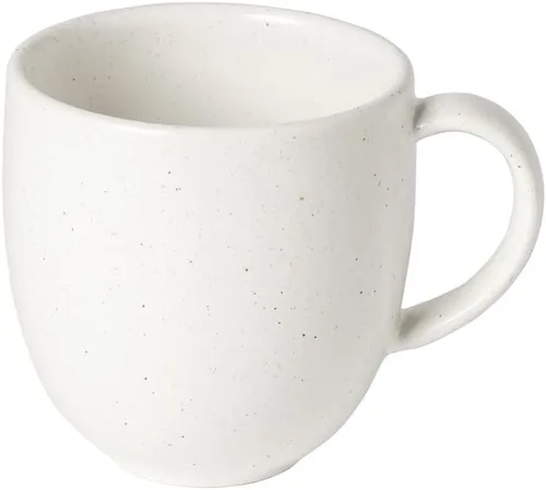 Casafina Taza de cerámica de cerámica de 11 onzas, colección Pacifica, sal (blanco) | Vajilla apta para microondas y lavavajillas | Acristalamiento