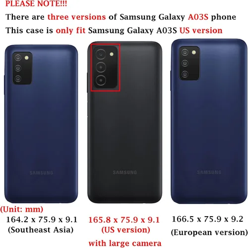 Miniatura 2 de M MAIKEZI Funda para Samsung A03S, Galaxy A03S con protector de pantalla HD, absorción de golpes flexible de TPU parachoques de goma suave