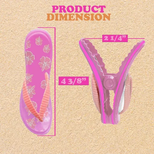 Miniatura 6 de PERFORMORE Clips para toallas de playa, paquete de 2, clips portátiles para toallas, clips de seguridad para sillas de playa, terraza, patio, Rosa
