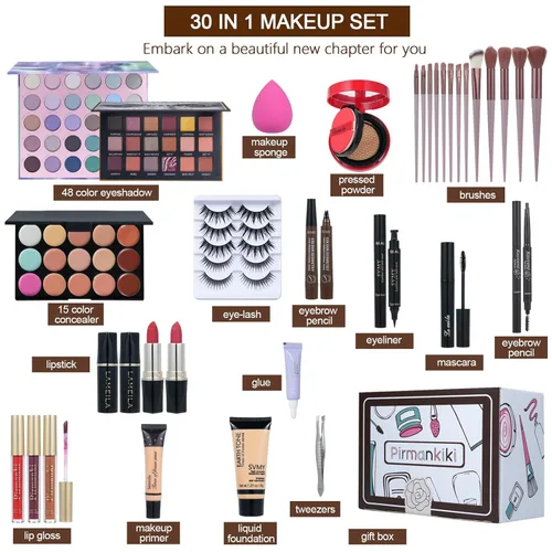 Miniatura 2 de Kit completo de maquillaje todo en uno para mujeres, Set de maquillaje de viaje, Set de regalo de maquillaje para niñas y adolescentes, Kit