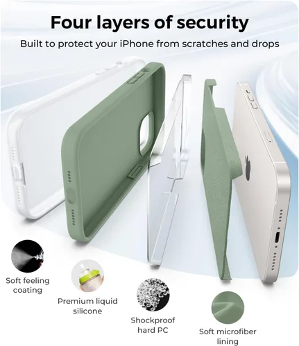 Miniatura 6 de AOTESIER Compatible con iPhone 14 Plus Funda, Silicona de Grado Alimenticio de Cuerpo Completo Resistente al Desgaste, Protección Anticaídas