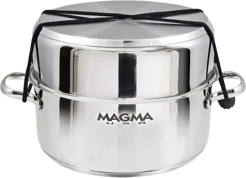 Miniatura 3 de Magma Juego de utensilios de cocina gourmet de acero inoxidable de 7 piezas con cerámica antiadherente, compatible con inducción, apto para horno