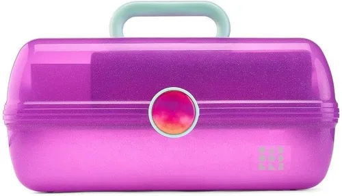 Miniatura 26 de Caboodles On-The-Go Girl - Caja de maquillaje para chicas, dos tonos violeta sobre brillo plateado, caja organizadora de maquillaje de plástico