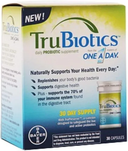 TruBiotics - Probiótico diario, 30 cápsulas, sin gluten, sin soja digestivo + suplemento de apoyo para la salud inmunológica para hombres y mujeres