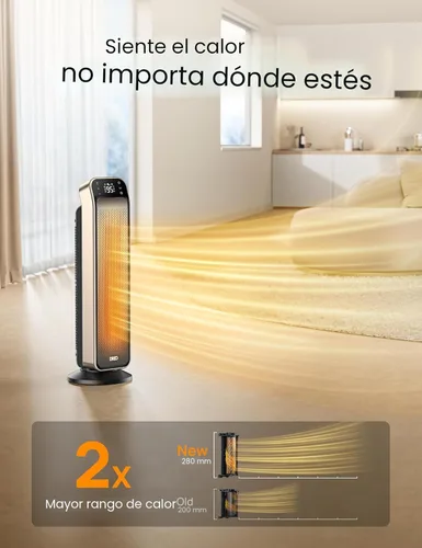 Miniatura 3 de Dreo Calentador de espacio para interiores, calentador de habitación portátil rápido de 25 pulgadas, 11.5 pies/s con control remoto y termostato, 3