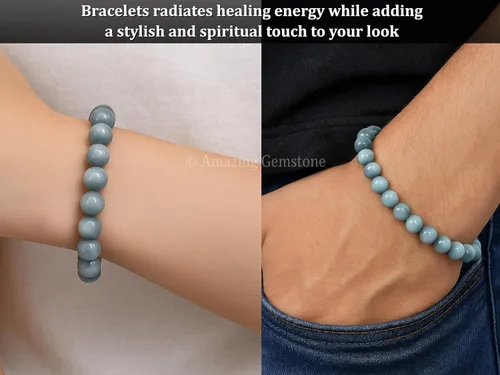 Miniatura 509 de Amazing Gemstone Pulsera de cristal para mujeres y hombres, pulsera de cristal curativo de protección, pulsera elástica con cuentas de piedras