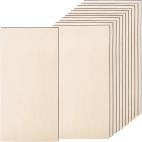 Miniatura 15 de Paquete de 6 hojas de madera de tilo de 10.7 x 7 x 1/4 pulgadas-6mm de grosor para manualidades, hojas de madera contrachapada sin terminar, paneles