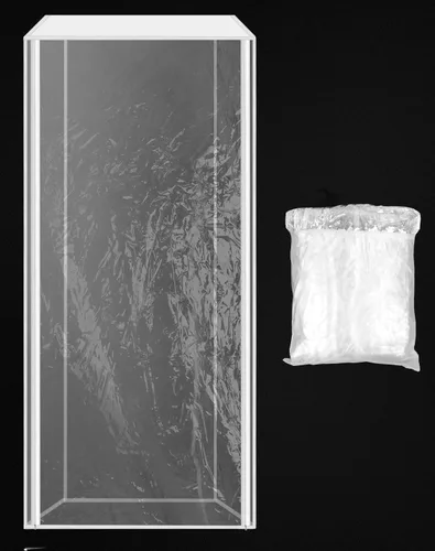 Miniatura 2 de QWORK Funda para bandeja para bollos con cremalleras, cubierta de plástico transparente para bandeja de hojas, 28 pulgadas de largo x 23 pulgadas