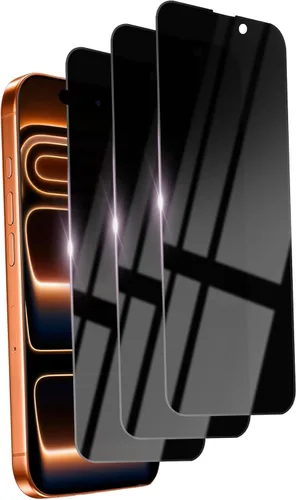 Paquete de 3 protectores de pantalla de privacidad para iPhone 17 Pro Max, vidrio templado de 6.9 pulgadas, protección ocular antiespía, cobertura