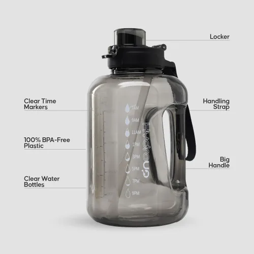 Miniatura 7 de Jarra deportiva de 58 onzas, jarra de agua grande de plástico transparente con popote 2 en 1 y tapa para beber, marcadores de tiempo motivacionales