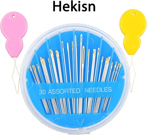 Miniatura 8 de Hekisn 30 agujas de coser a mano de alta calidad, 6 tamaños, 30 unidades, agujas de coser surtidas, agujas de coser para reparación de costura a