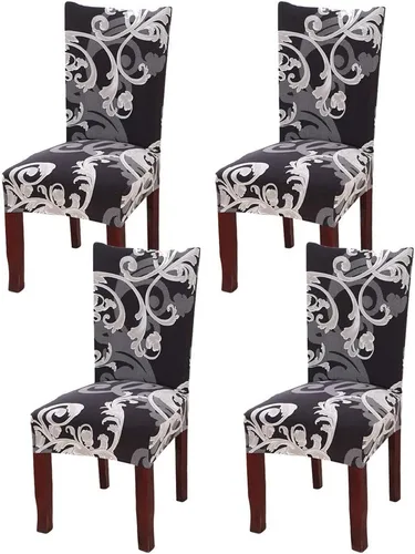 Miniatura 42 de Fundas para silla de comedor Yisun, fundas elásticas para silla de comedor, funda protectora para silla de comedor, mezcla de poliéster, Beige
