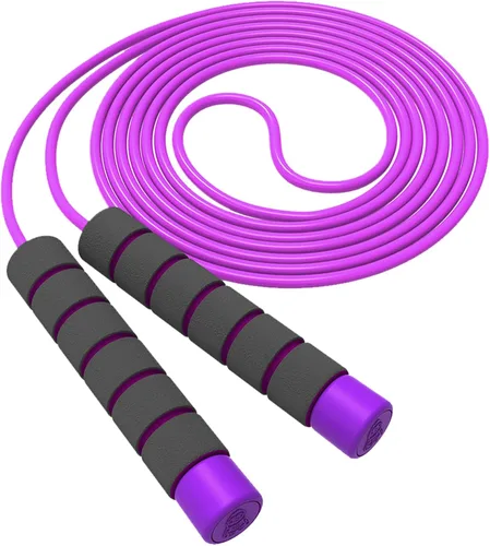Cuerda de saltar para niños, cuerda de saltar para niños, cuerda de saltar suave ajustable, cuerda de saltar para niños pequeños con asas de espuma