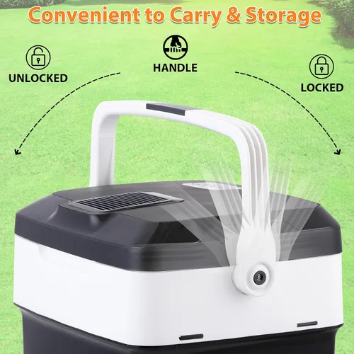 Miniatura 6 de ZENY Mini refrigerador eléctrico enfriador y calentador para automóvil - Refrigerador de automóvil de 12 V CC con mango de bloqueo automático