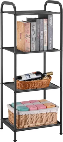 Miniatura 6 de MAX Houser Estante de almacenamiento con estante, soporte extensible de estilo industrial, estantes de pie para cocina, baño, oficina, sala de Gris