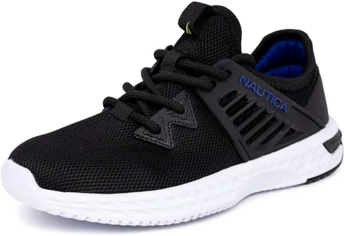 Nautica Zapatos deportivos con cordones para niños, cómodos zapatos para correr para niños y niñas, niños pequeños y grandes