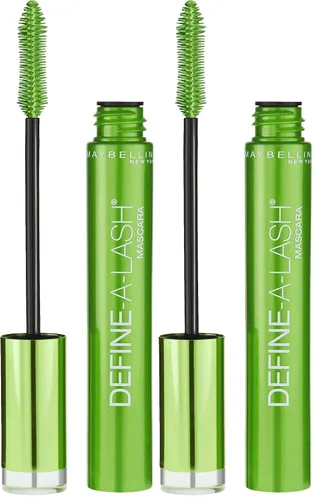 Maybelline Máscara alargadora, muy negra, Define-A-Lash | Fórmula lavable | Pestañas de aspecto más largo | Paquete de 2