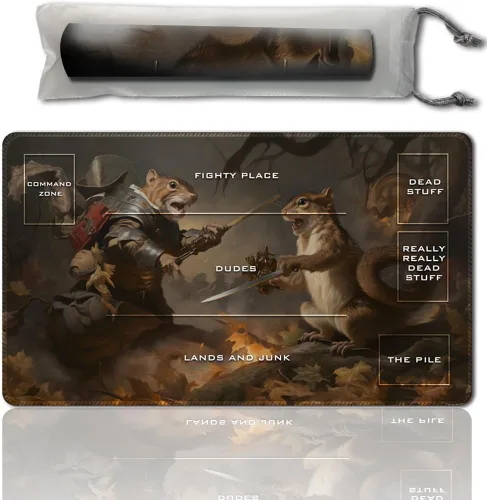 Miniatura 10 de MTG - Tapete de juego de operaciones auxiliares para MTG TCG, tapete de juego de 24 x 14 pulgadas, tapete de juego entintado con bolsa