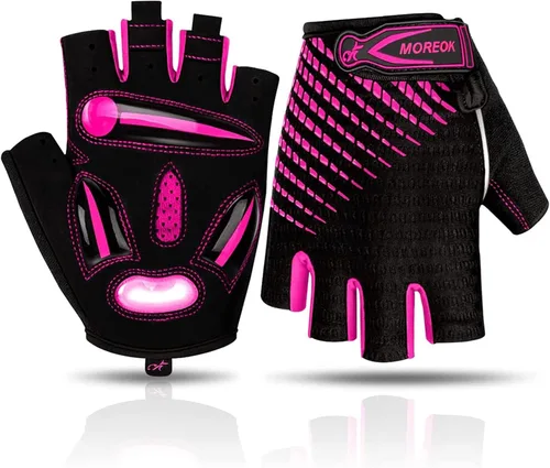 BIKINGMOREOK Guantes de ciclismo para hombres y mujeres, guantes de bicicleta transpirables, almohadillas de gel de 0.197 pulgadas, guantes de