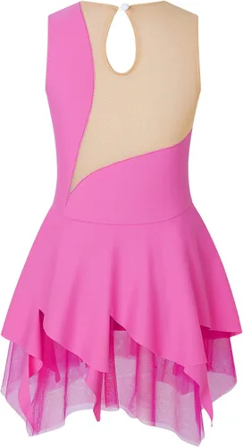 Miniatura 2 de YiZYiF Vestido de patinaje sobre hielo sin mangas con diamantes de imitación para niñas y niñas, vestido de baile de patinaje sobre ruedas, disfraz