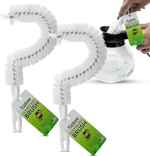 Miniatura 9 de Cepillo de limpieza para cafetera, no raya, cerdas de larga duración, cepillo de limpieza curvado para decantador de café, ideal para oficinas
